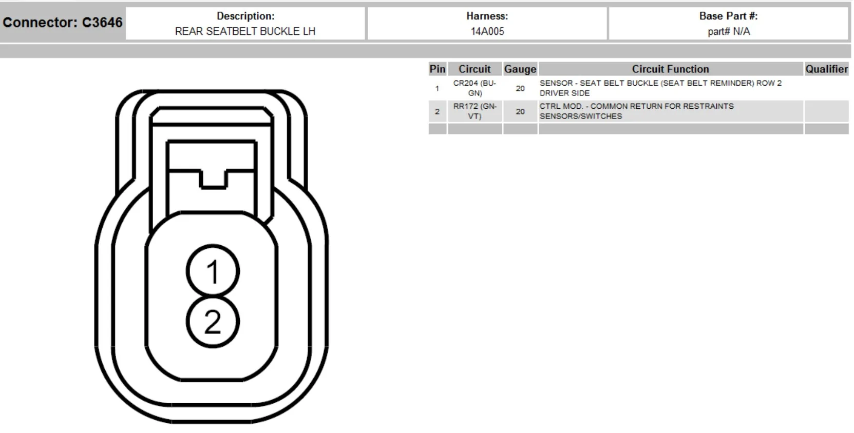 Screenshot Drivers side rear seatbelt C3646.webp