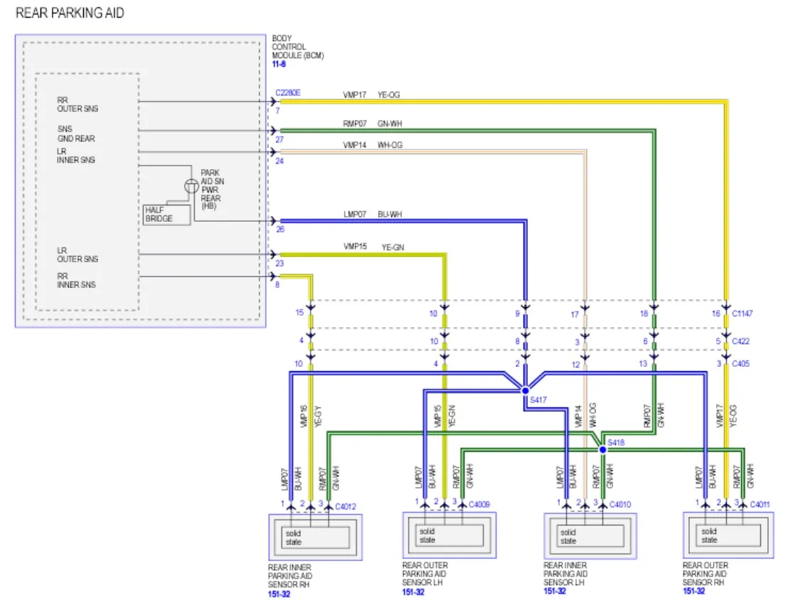 Rear Parking Sensors Wiring Diagram.webp
