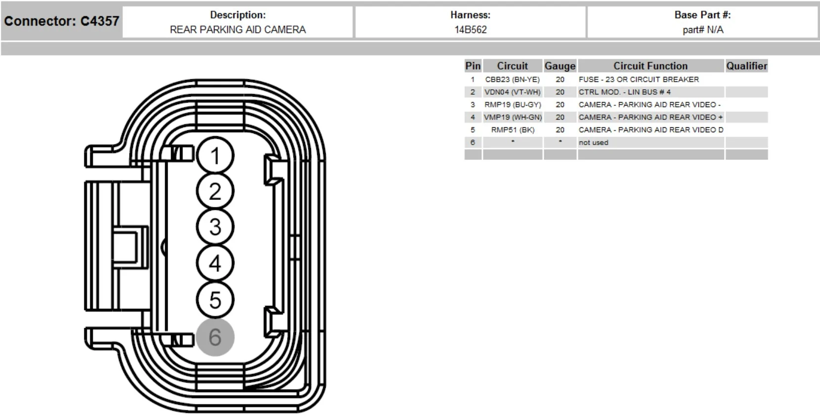 C4357 Rear Camera Connector.webp