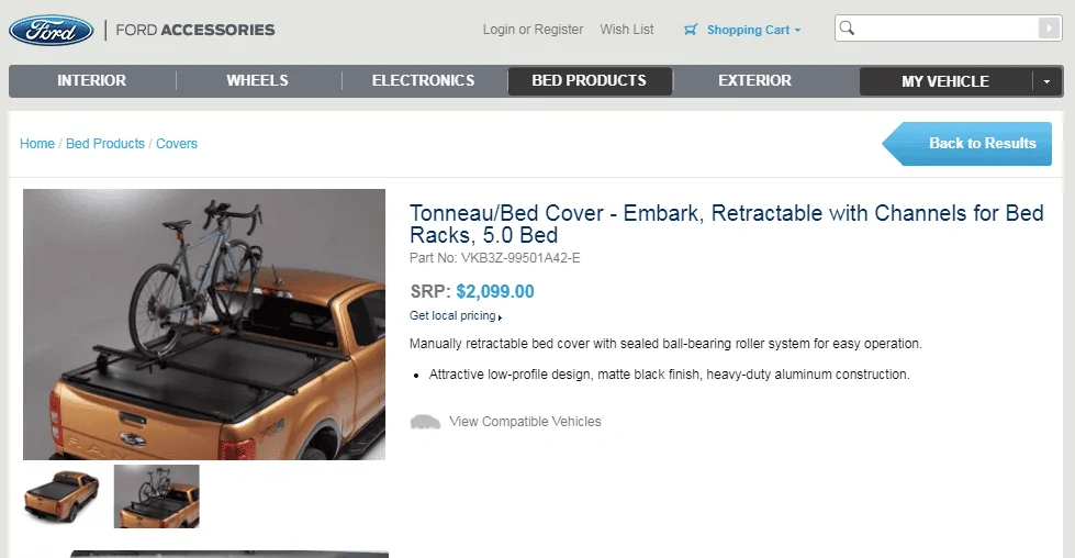 TonneauBed Cover - Embark, Retractable with Channels for Bed Racks, 5.0 Bed.webp
