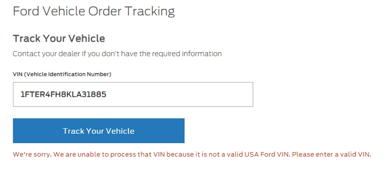 Not valid ford usa vin.webp