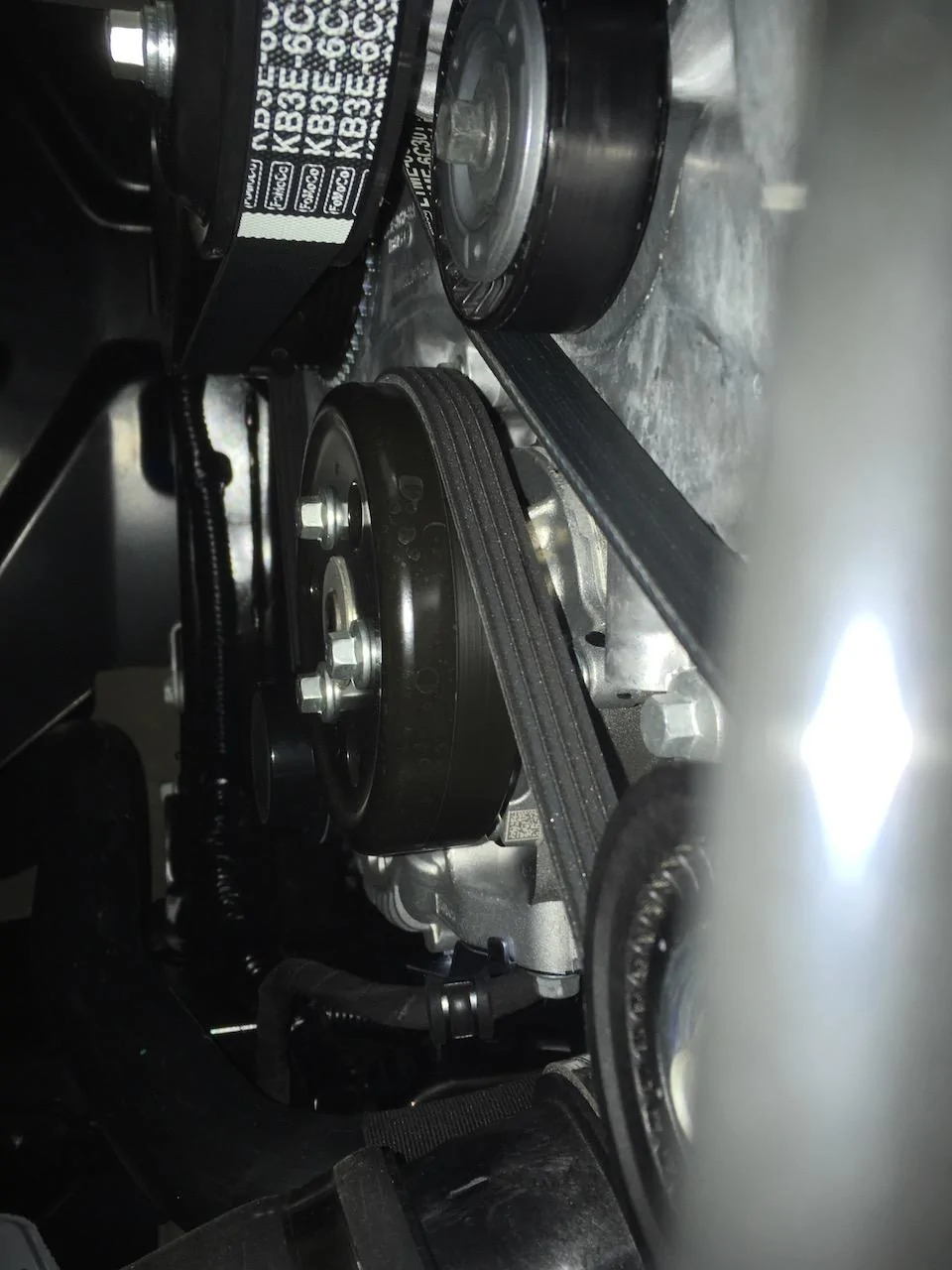 Coolant pump belt alignment.webp